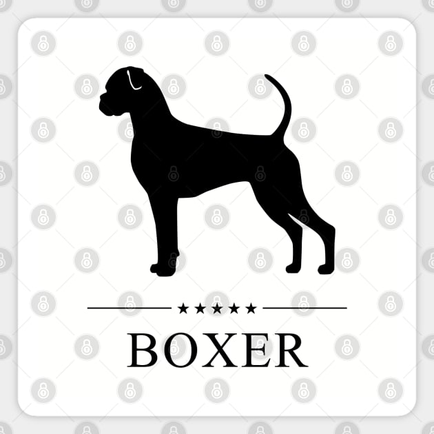 Boxer Black Silhouette Magnet by millersye